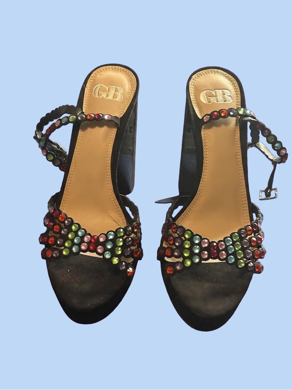 Gianni Bini GB Rainbow Rhinestone Platform Heels 8.5M Pre-owned Good